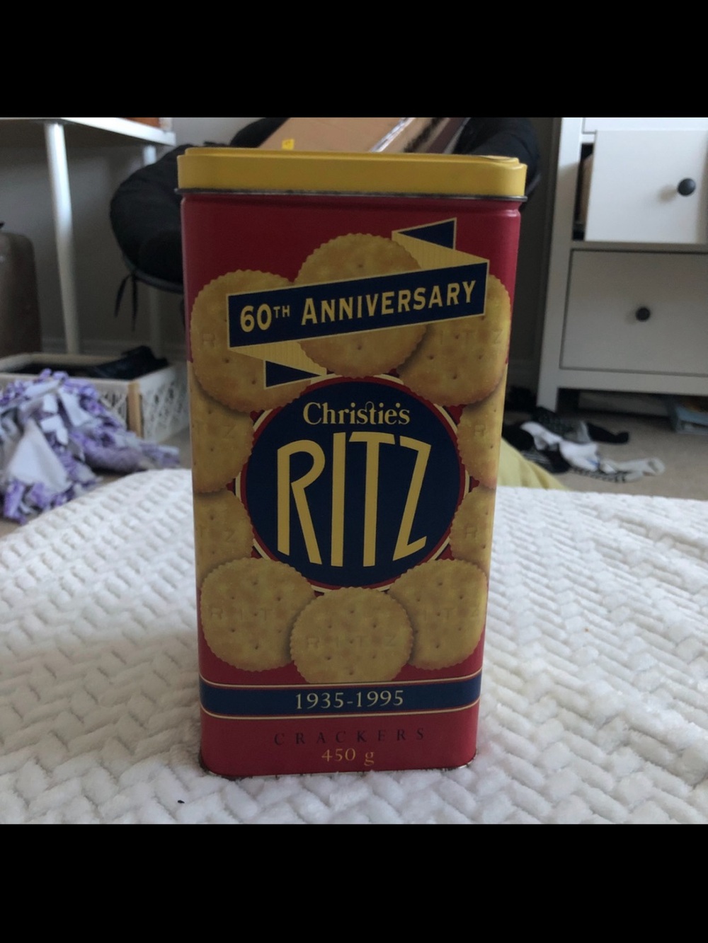 Christie’s RITZ 60th Anniversary Red and Yellow Collector Tin - Food Storage